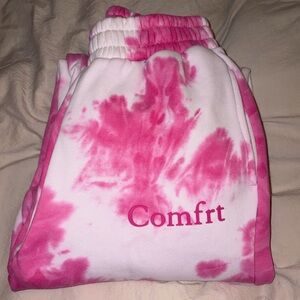 Comfrt Pink Tie-Dye Sweatpants